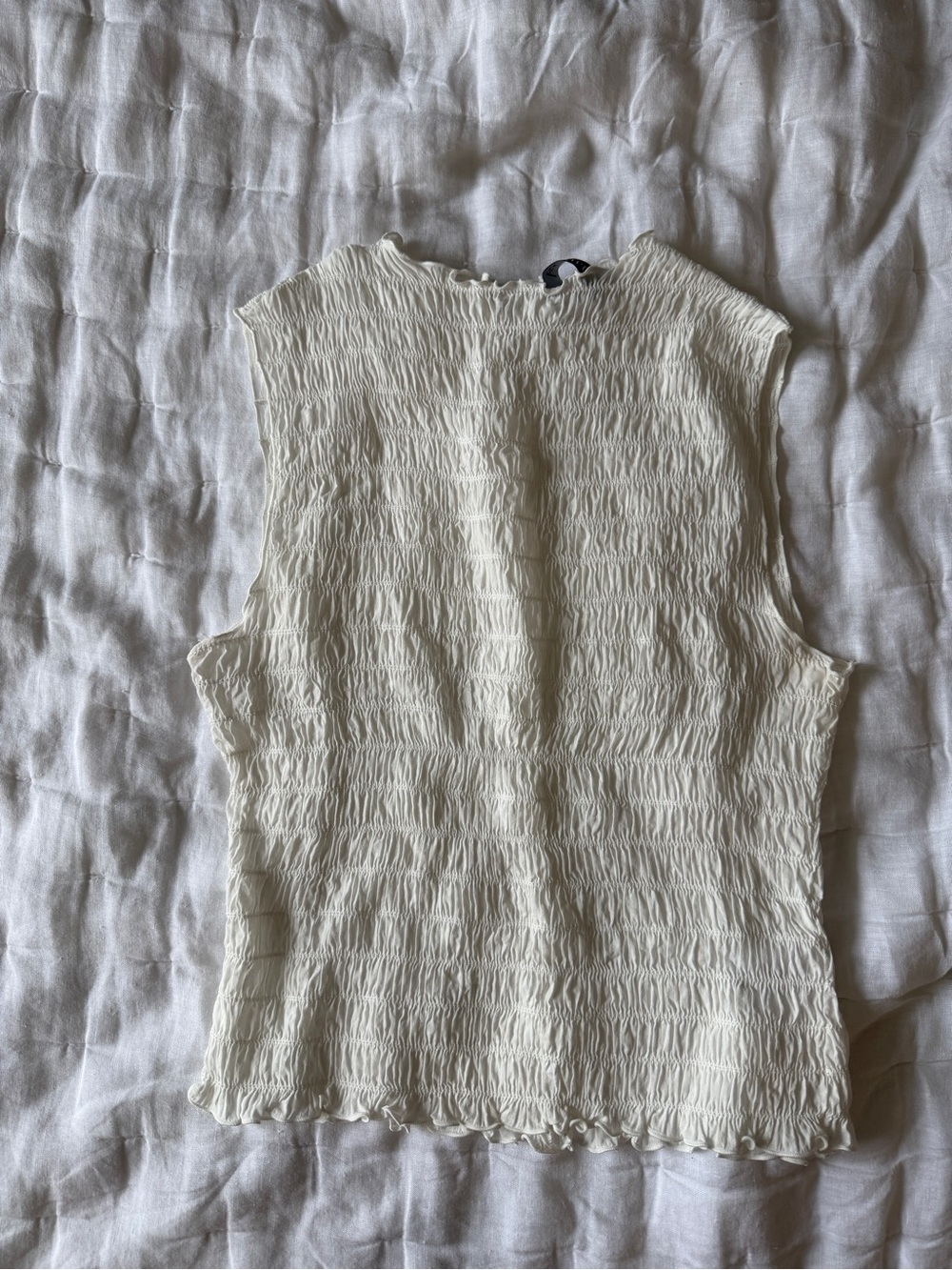 Smocked Sleeveless Camisole in Cream - Women's